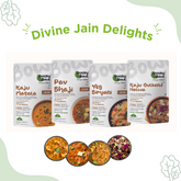 Ready to eat food combo - Jain Curry & Sweet Combo Platter front side